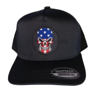 HAT - RED, White & Blue Punisher Black Snapback