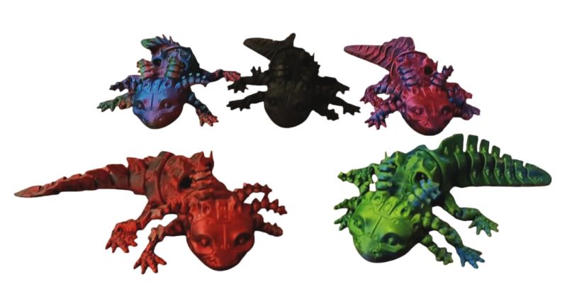 3D Printed Articulated 8'' Axolotl TOY Novelty Assorted