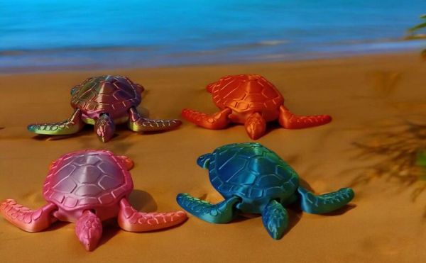 3D Printed Articulated  6'' Turtle TOY Novelty Assorted