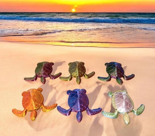 3D Printed Articulated Small 4'' Turtle TOY Novelty Assorted