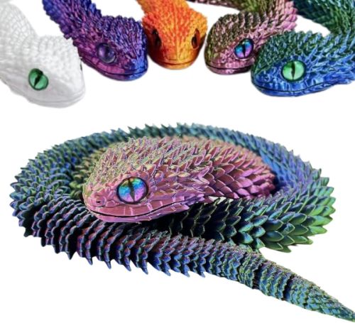 3D Printed Articulated 20'' Viper Snake Assorted TOY Novelty
