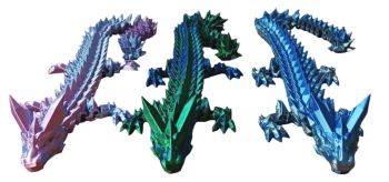 3D Printed Articulated 16'' Crystal DRAGON Toy Novelty