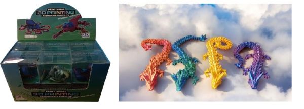 3D Printed Articulated 12'' Crystal DRAGON Toy Novelty