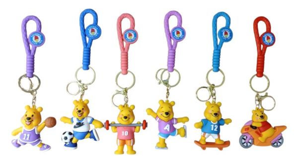 PVC Keychain 3'' Sports BEAR  Backpack Charm