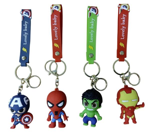 PVC Keychain - 3D Superhero  Assortment BACKPACK Charm