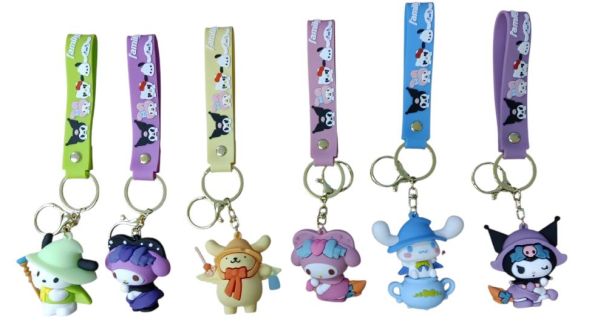 PVC Keychain - 3D Kitty Family Assortment BACKPACK Charm