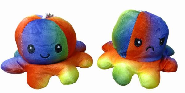 Plush Reversible Sea Creature Rainbow KEYCHAIN 15CM
