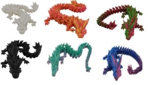 3D Printed Articulated 11.5'' Crystal DRAGON Toy Novelty