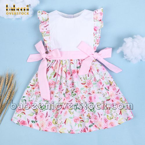 Pretty peach blossom printed baby dress