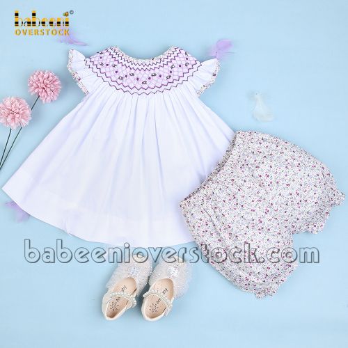 Geometric bishop smocked set *  Girl baby CLOTHING