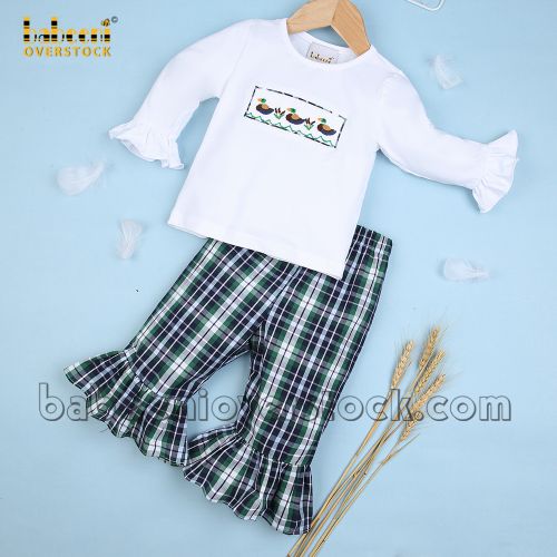 Cute ducks and cattails smocked girl CLOTHING