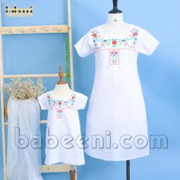 FLOWER hand embroidery mommy dress