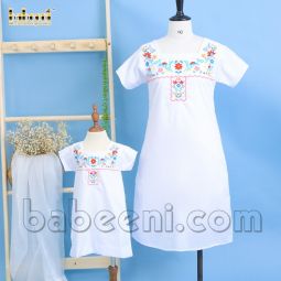 Flower hand embroidery mommy DRESS