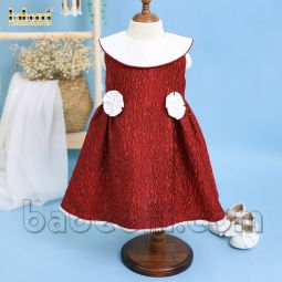 Graceful RED Jacquard baby dress