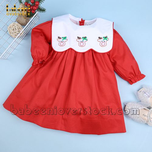 Reindeer shadow embroidery baby DRESS