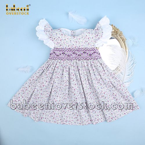 Lovely baby girl geometric smocked floral DRESS