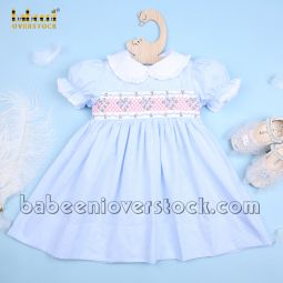 Heart floral geometric smocking dress