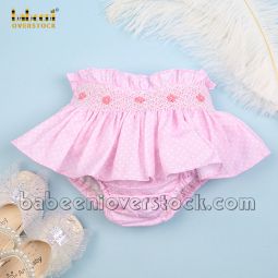 Geometric smocking infant DIAPER cover