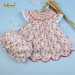 Luxurious floral geometric smocking baby CLOTHING