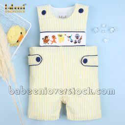 Nice cartoon ANIMALs boy striped shortall