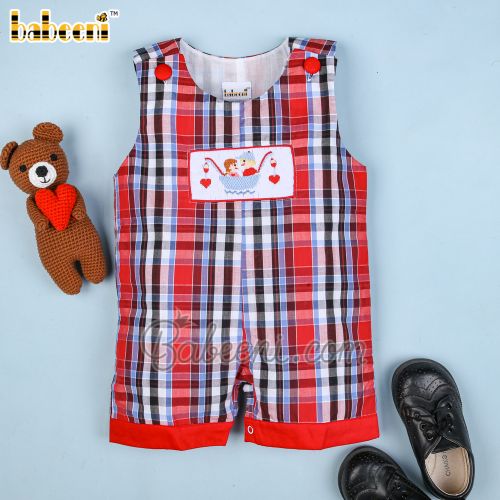 Hand smocked shortall for VALENTINE