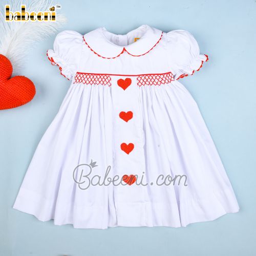 Lovely geometric smocked DRESS Valentine Day