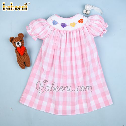 Sweet heart smocked DRESS in bishop style
