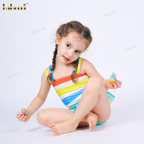 Swimwear For girl Spring-Summer with colorful lines pattern