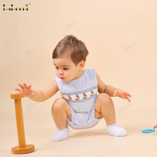 Smocked Shortage Easter Rabbit For Boy - BB3212