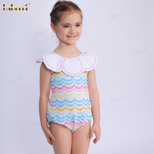 1-pieces Swimwear For Girl Spring-Summer prints hand embroidery
