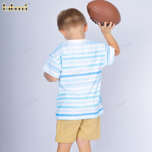 Boys' set with bird embroidery and standout patterns - DR4184
