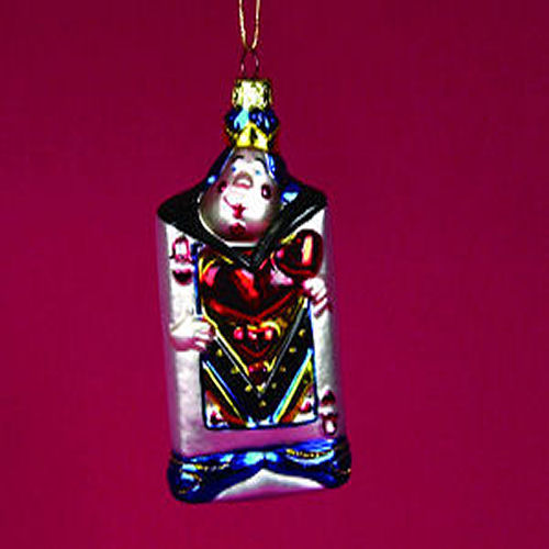 5.5'' Hand Painted Queen of Hearts PLAYING CARD Christmas Ornament