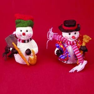 3''H Poly Resin Snowman W/Knit HAT, 2 Assorted Christmas Decor