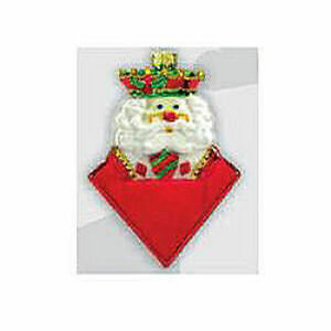 4.5'' Santa King of DIAMONDs Blown Glass Christmas Ornament