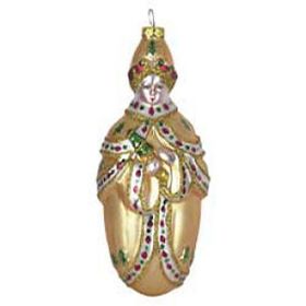 6-3/4'' Glass European Queen  GOLD Ornament