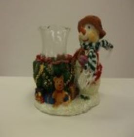 4.5'' Poly Resin Snowman CANDLE Holder