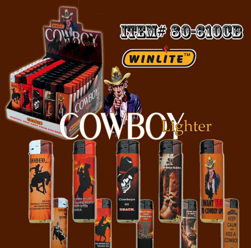 WINLITE Cowboy Theme Electronic Lighter