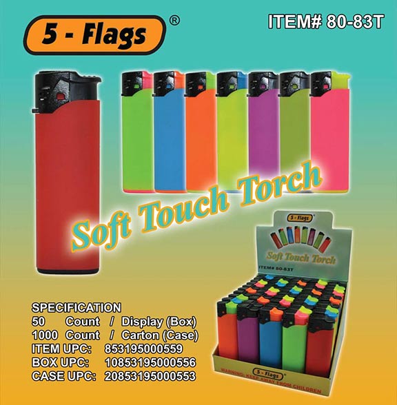 5-Flags NEON ASSORTED Soft Touch Torch.