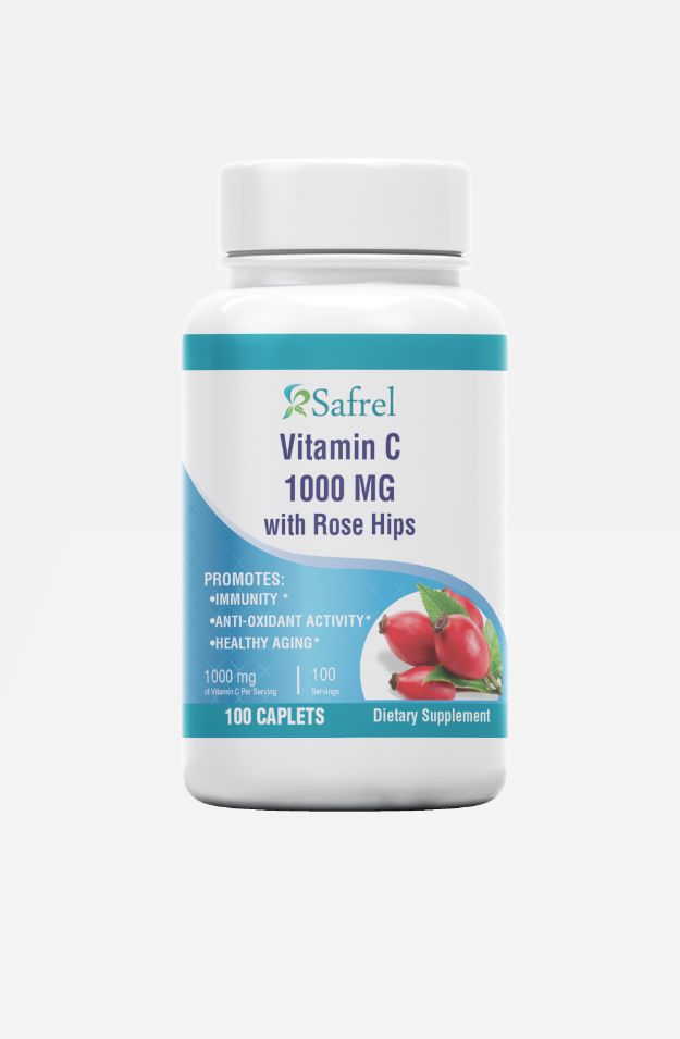 Safrel VITAMIN C 1000mg with 25mg Rose Hips Caplets
