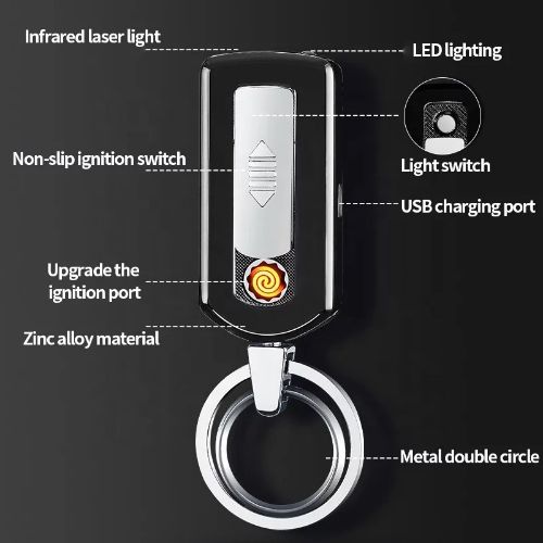 NEBULEAUX Rechargeable Zinc Alloy Keychain Lighter