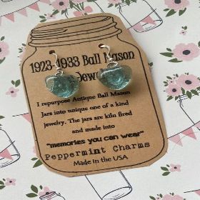 1923-1933 Ball jar heart dangle earrings