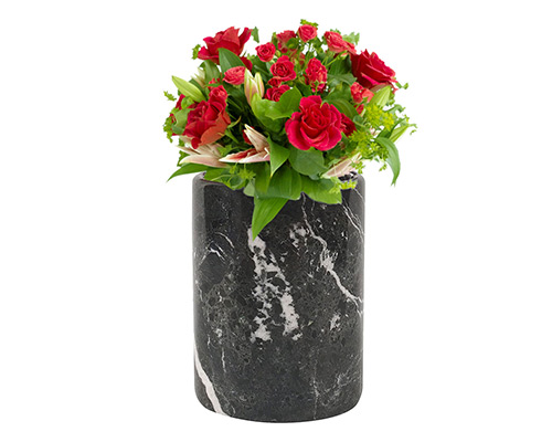 Marblic Marble Decorative Black Flower VASE