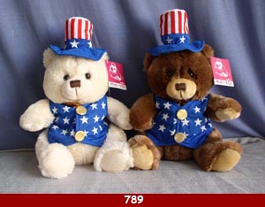 FOR 9''-12'' UNCLE SAM'S BEAR VEST AND HAT
