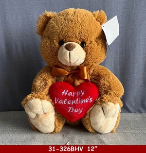 SITTING SOFT BROWN VALENTINE'S DAY BEAR