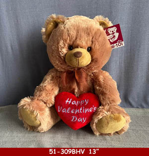 BROWN COLOR BEAR WITH VALENTINE'S DAY HEART