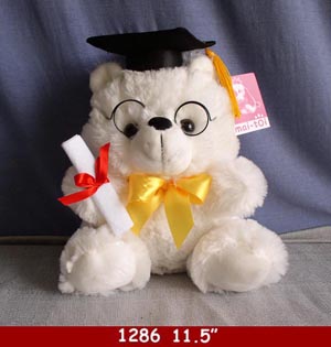 WHITE GRADUATION BEAR