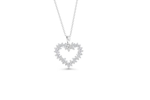 CFJ Sterling Silver 925 Open Heart Necklace