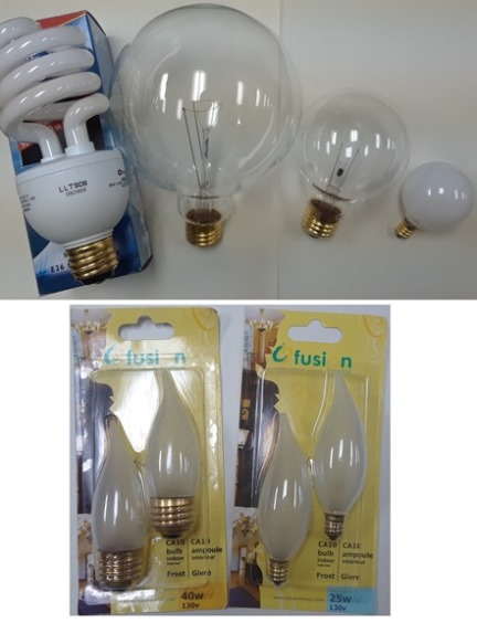 (0) LIGHT BULBS by Fusion. Different styles and socket sizes.