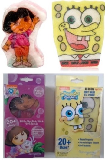 (G) Dora The Explorer and Square PANT shower products