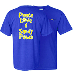 PEACE DOGS SANDY PAWS SHORT SLEEVE T-SHIRT